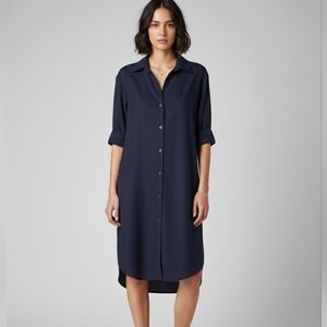 Theory Navy Blue Wool Shirt Dress